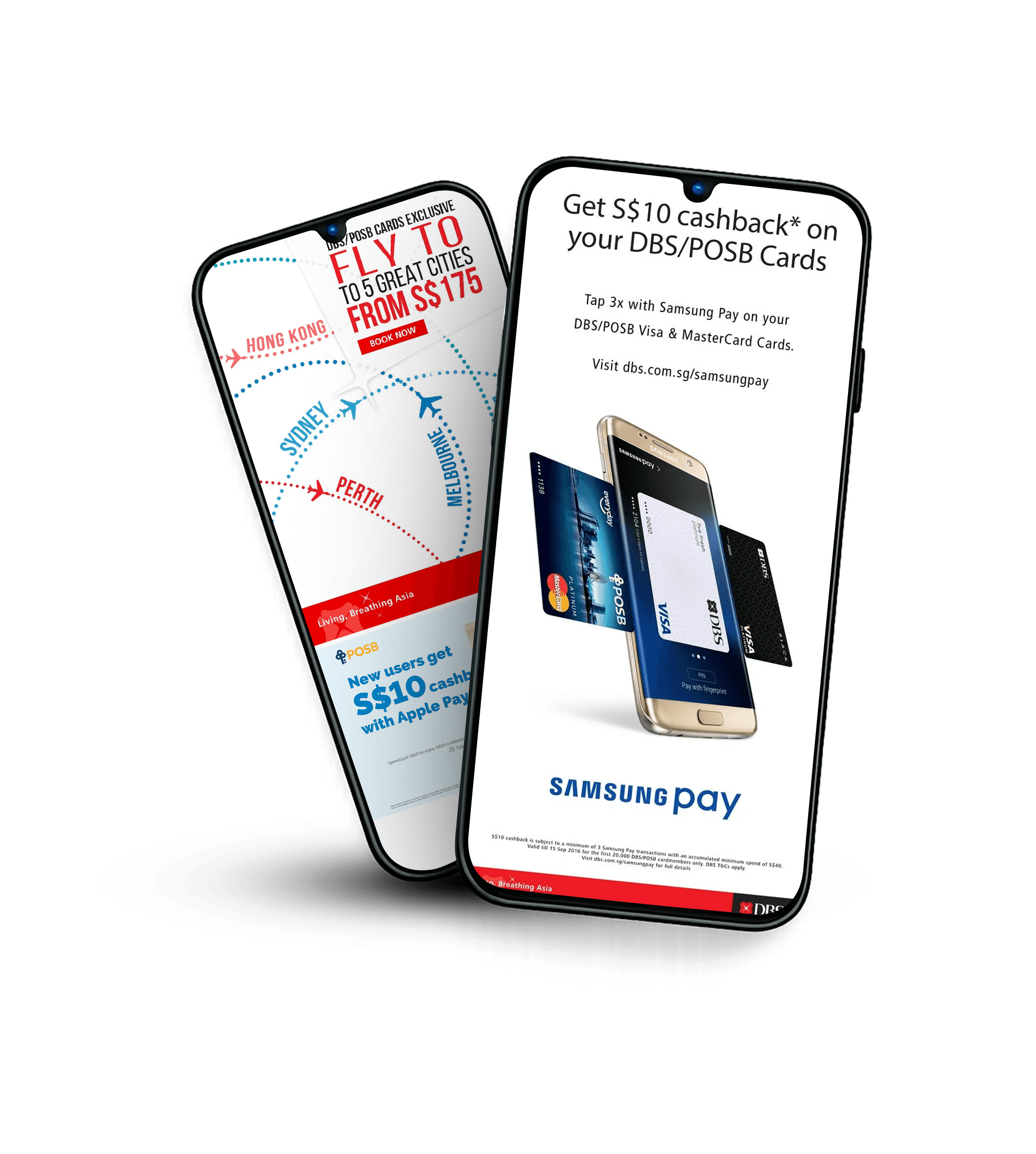 DBS and POSB campaign creative displayed on mobile devices