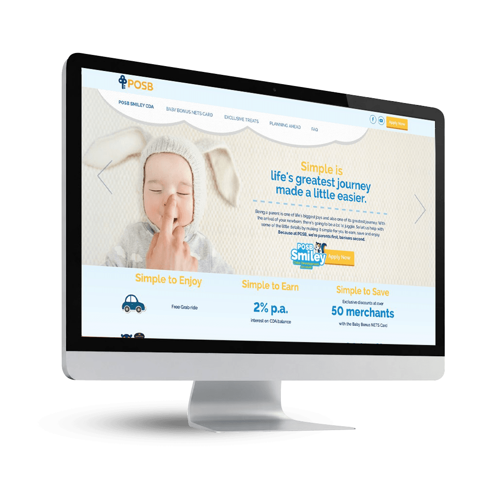 POSB landing page shown on a desktop display