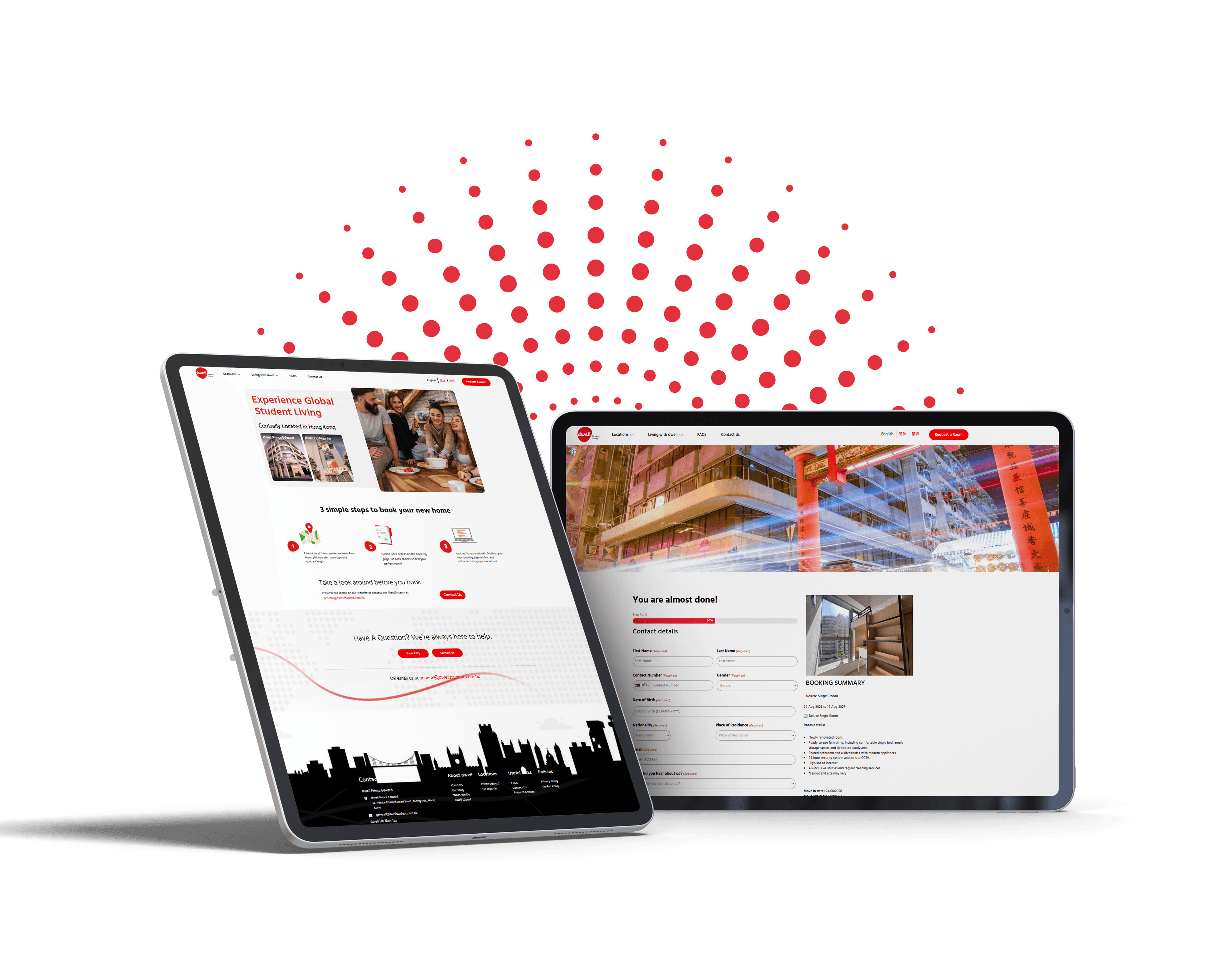 Dwell and Centurion websites shown across desktop and tablet devices