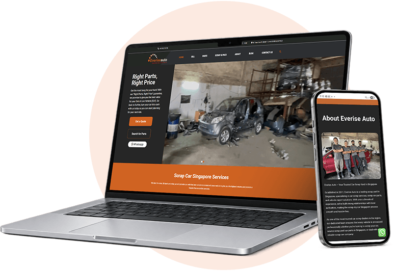 Everise Auto website shown on desktop and mobile screens